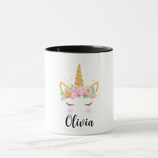 Personalised unicorn mug, Kids gifts Coffee Mug (Center)
