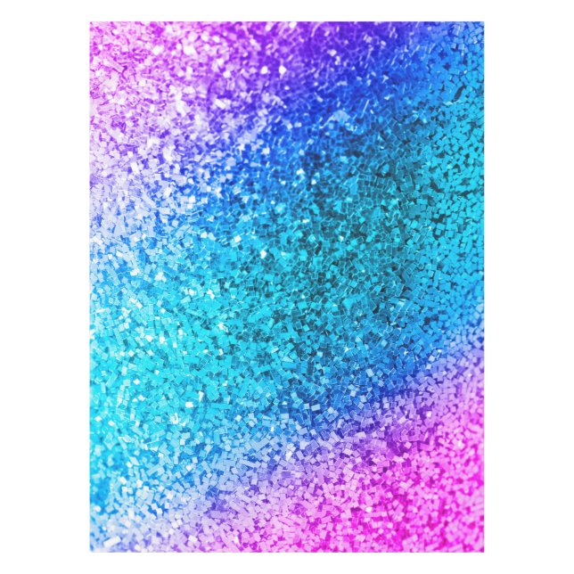 Personalised Unicorn Ombre Glitter Tablecloth (Front)