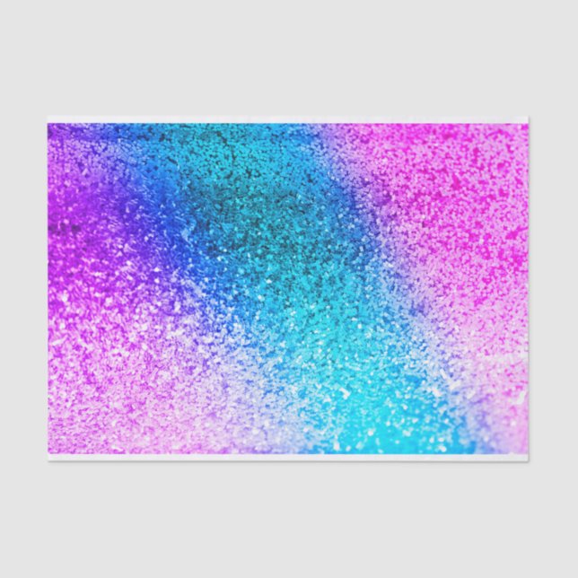 Personalised Unicorn Ombre Glitter Tissue Paper (Front)