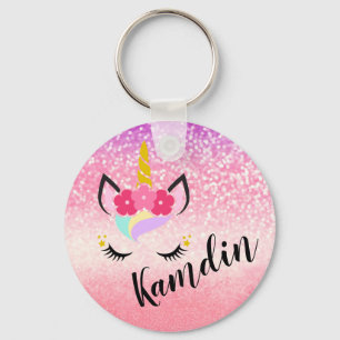 Personalised Unicorn Ombre Key Chain Zipper Pull