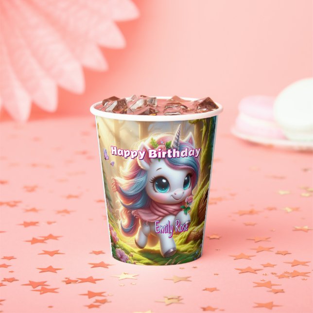 Personalised Unicorn Paper Cups  (Insitu)