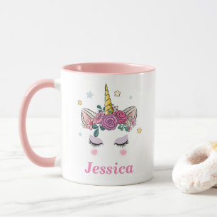 Personalised Unicorn Pink Two-tone Mug