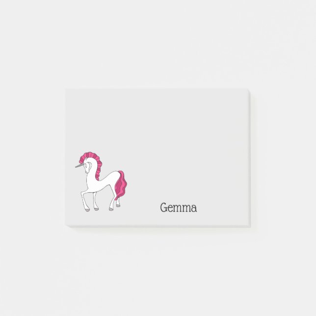 Personalised Unicorn Post It Notes (Front)