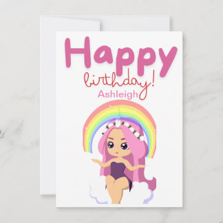 Personalised Unicorn Princess Birthday Card