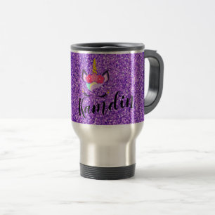 Personalised Unicorn Purple 15 ounce coffee mug