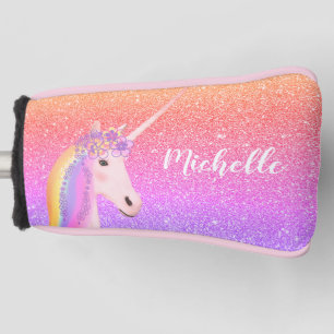 Personalised Unicorn Rainbow Glitter Golf Head Cover