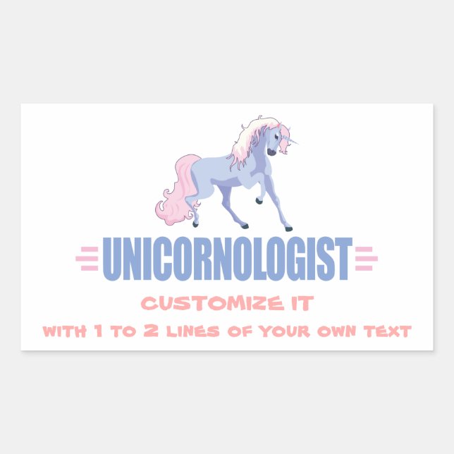Personalised Unicorn Rectangular Sticker (Front)