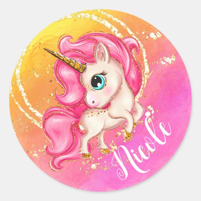 Personalised Unicorn Stickers (Front)