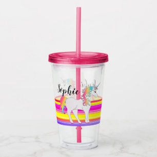 Personalised Unicorn Tumbler With Straw