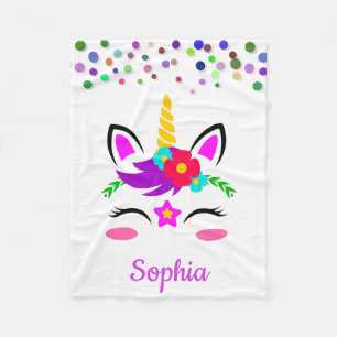 Personalised Unicorn with Pony Fleece Blanket