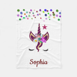 Personalised Unicorn with Pony Fleece Blanket
