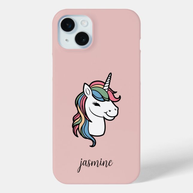 Personalised Unicorn with Rainbow Mane Case-Mate iPhone Case (Back)