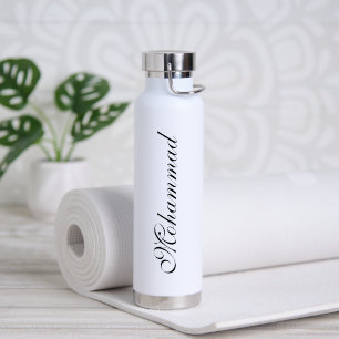 Personalised unik white youga water bottle