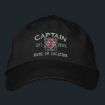 Personalised Union Jack Captain Nautical Embroidered Hat<br><div class="desc">A classic crossed anchors nautical style with a UK flag applique,  a custom personalised embroidered cap for a captain of special occasions. 
 
 


 
Use the "Ask this Designer" link to contact us with your special design requests or for some assistance with any of your customisation needs.</div>