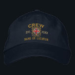 Personalised Union Jack Flag Crew Nautical Embroidered Hat<br><div class="desc">A classic crossed anchors nautical style with a Union Jack flag applique,  a custom personalised embroidered cap for a crew member of special occasions. 
 
 


 
Use the "Message" link to contact us with your special design requests or for some assistance with any of your customisation needs.</div>