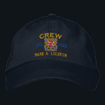 Personalised Union Jack Flag Crew Nautical Embroidered Hat<br><div class="desc">A classic crossed anchors nautical style with a Union Jack flag applique,  a custom personalised embroidered cap for a crew member of special occasions. 
 
 


 
Use the "Message" link to contact us with your special design requests or for some assistance with any of your customisation needs.</div>