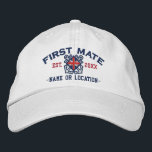 Personalised Union Jack Flag First Mate Nautical Embroidered Hat<br><div class="desc">A classic crossed anchors nautical style with a UK flag applique,  a custom personalised embroidered cap for a first mate of special occasions. 
 
 


 
Use the "Ask this Designer" link to contact us with your special design requests or for some assistance with any of your customisation needs.</div>