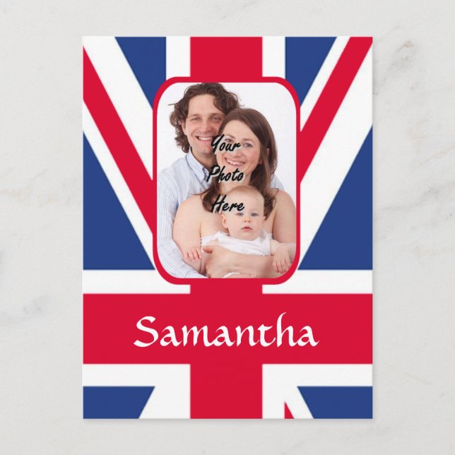 Personalised union jack postcard (Front)