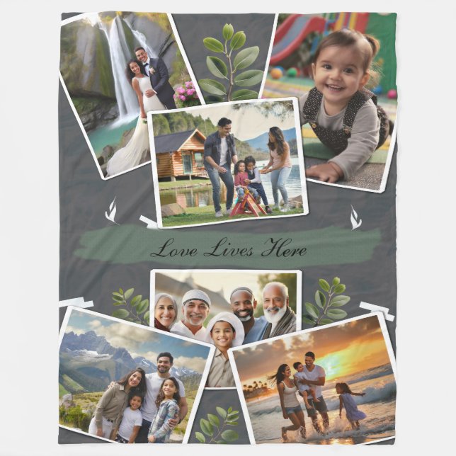 Personalised Unique Custom Family Picture Blanket (Front)