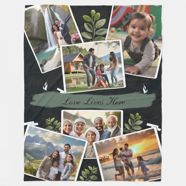 Personalised Unique Custom Family Picture Blanket (Front)