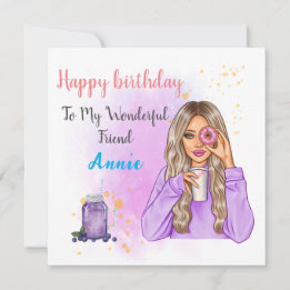 Personalised Unique Name Birthday Card fo Friend