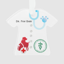 Personalised Unisex Lab Coat Veterinarian Tree