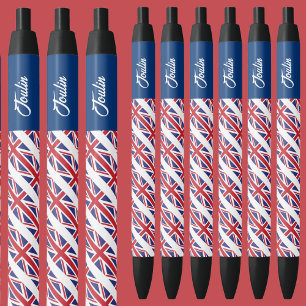 Personalised United Kingdom Flag                 Black Ink Pen