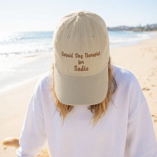 Personalised Unpaid Dog Therapist Hat  Custom Name