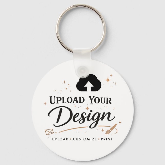 Personalised Upload Your Design Logo Key Ring (Front)
