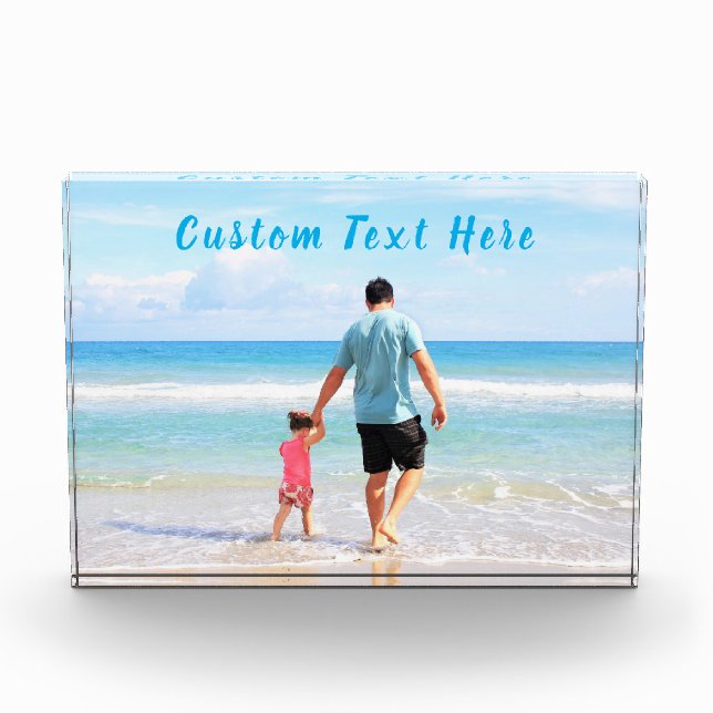 Personalised Upload Your Photo Block Custom Text (Front)