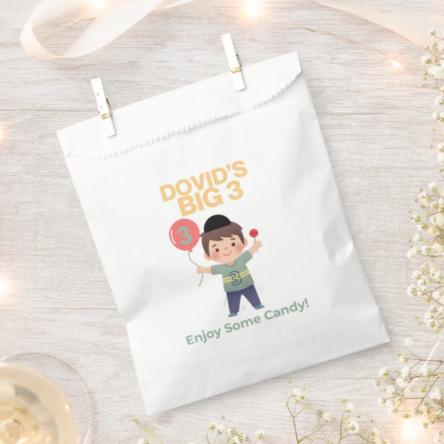 Personalised Upsherin Boy Favour Bags/Pekalach Bags (Clipped)