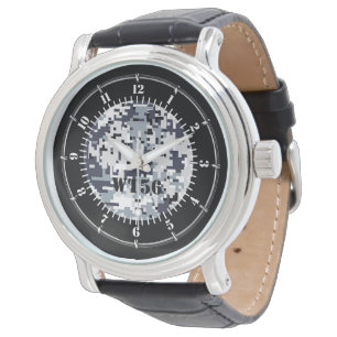 Personalised Urban Grey Digital Camouflage Watch