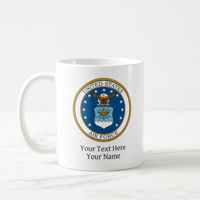 Personalised US Air Force  Coffee Mug (Left)
