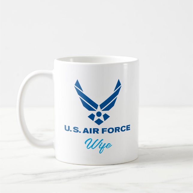 Personalised US Air Force Wife Coffee Mug (Left)
