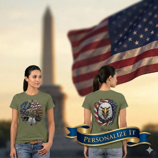 Personalised US Army Wife Patriotic T-Shirt