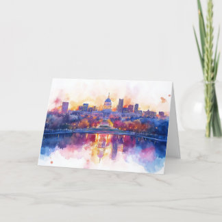 Personalised US Capitol Washington DC Illustration Holiday Card