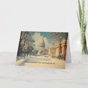 Personalised US Capitol Washington DC New Year Holiday Card