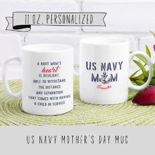Personalised US Navy Mum Gift Coffee Mug