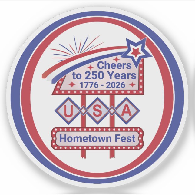 Personalised USA 250–Patriotic Retro Marquee (Front)