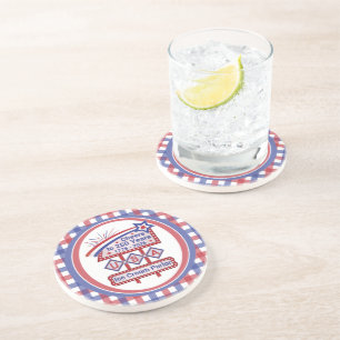 Personalised USA 250–Patriotic Retro Marquee Coaster