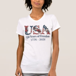 Personalised USA 250 Years Of Freedom Patriotic  T-Shirt
