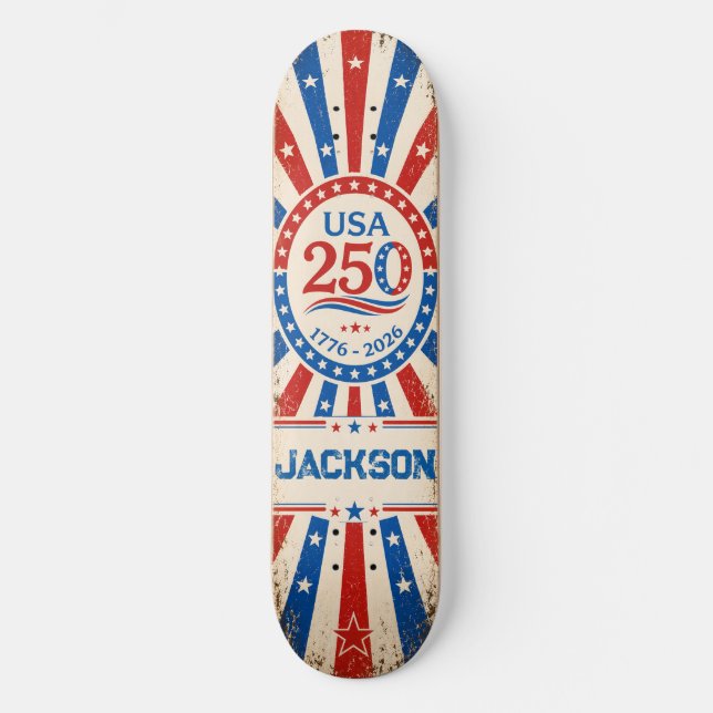 Personalised USA America 250 Skateboard  (Front)