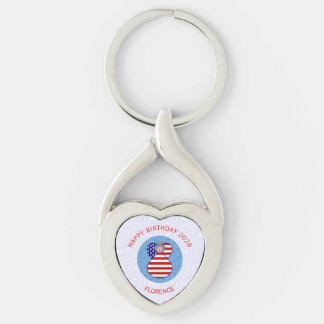 Personalised USA Angel Birthday Keychain 2026