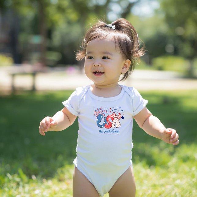 Personalised USA Baby Bodysuit (Creator Uploaded)
