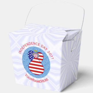 Personalised USA Flag Angel Grandma Take-Out Favour Box