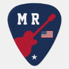 Personalised USA Flag Guitar Music
