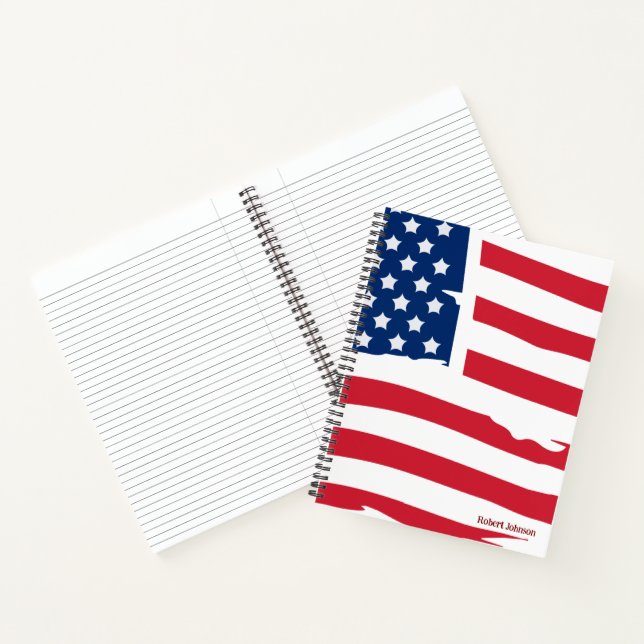 Personalised USA Flag Notebook  (Inside)