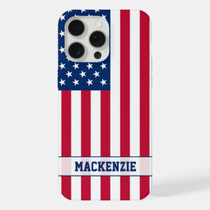 Personalised USA Flag Stars and Stripes iPhone 15 Pro Max Case