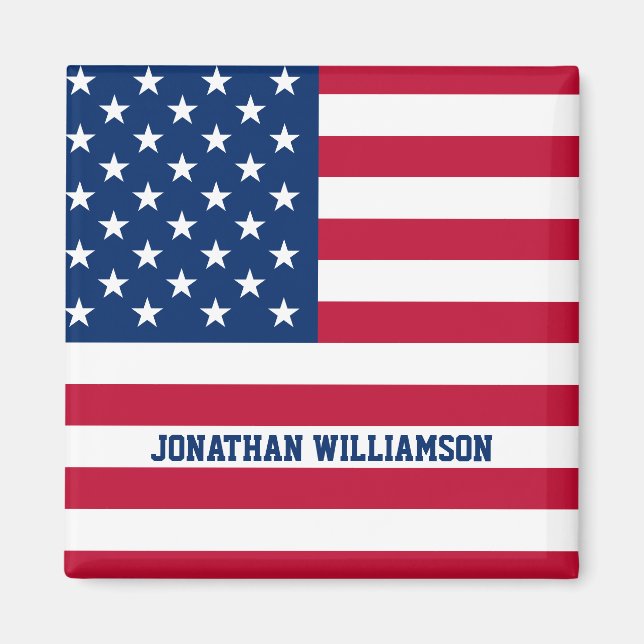 Personalised USA Flag Stars and Stripes Magnet (Front)
