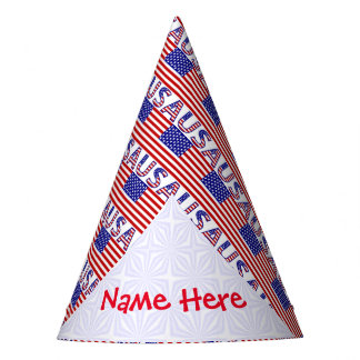 Personalised USA Flag Tiled Paper Party Hat